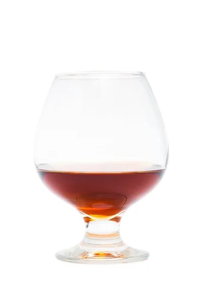 Bel Bicchiere Cognac Sfondo Bianco — Foto Stock