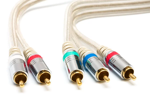Component Video Audio Kabel Met Een Gouden Dekking — Stockfoto