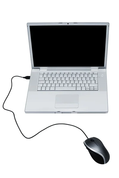 Moderne Stijlvolle Laptop Een Witte Achtergrond — Stockfoto