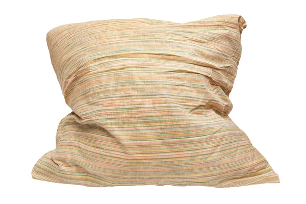 Beautiful Striped Pillow White Background — Stock Photo, Image