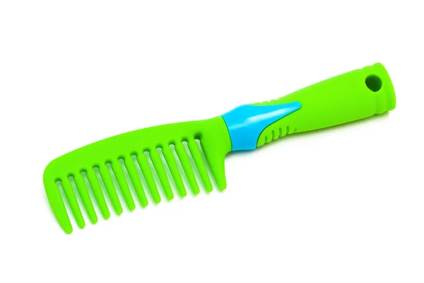 Spazzola per capelli verde plastica — Foto Stock
