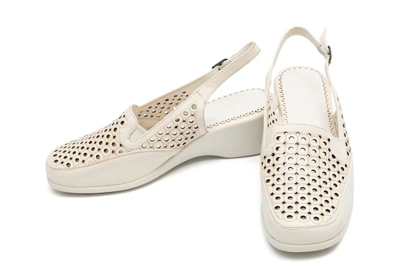 Sapatos Femininos Moda Fundo Branco — Fotografia de Stock