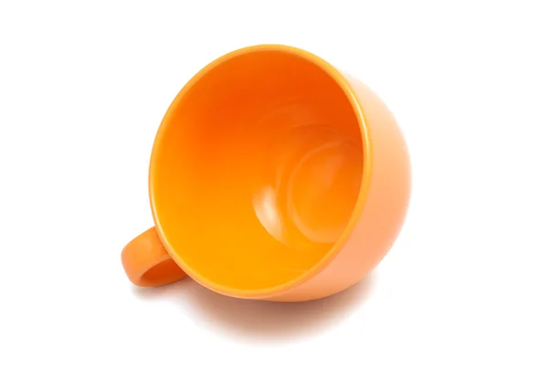 stock image Beautiful orange cup on a white background