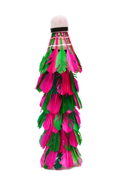 Shuttlecock with feathers — Stock Photo, Image
