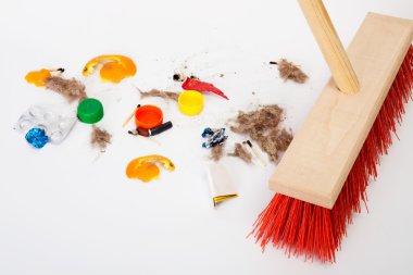 Cleaning red mop clipart