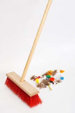 Mop mixed trash clipart