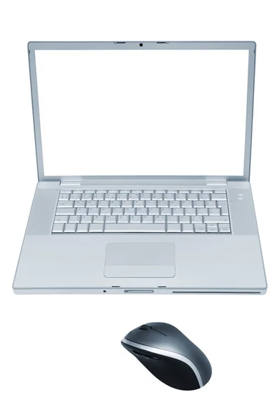 Moderne Trendy Laptop Met Draadloze Muis — Stockfoto