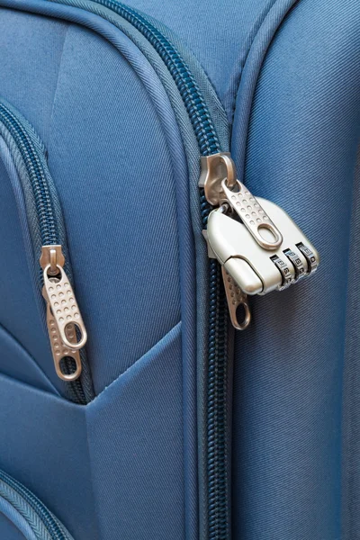 Padlock Figures Modern Suitcase Close — Stock Photo, Image