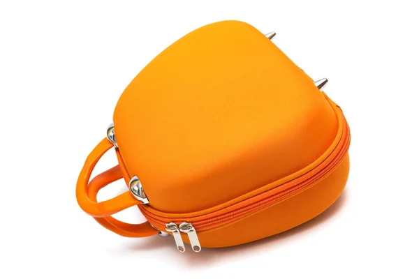 Orange Stor Handväska Vit Bakgrund — Stockfoto