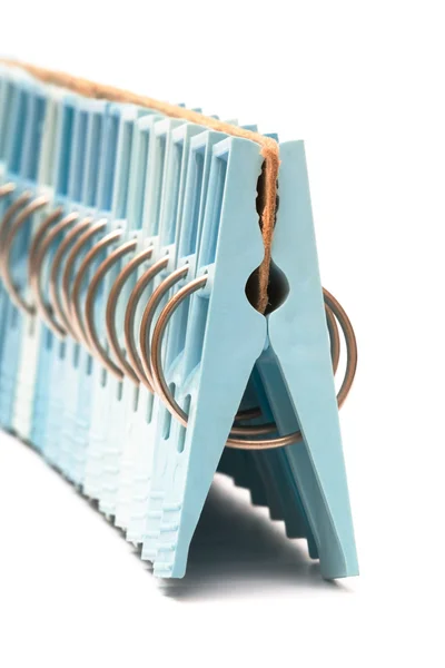 Zestaw clothespin niebieski — Zdjęcie stockowe