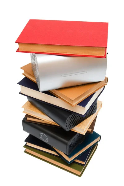 Hard drives, and old books — Stock Photo, Image