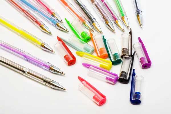 Zbiór Pięknych Plastikowe Długopisy — Zdjęcie stockowe