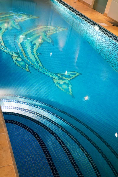 Moderne Zwembad Met Verlichting Het Luxe Hotel — Stockfoto