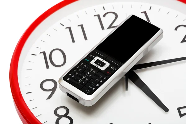 Modern phone and clock — Stock Photo, Image