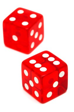 Red and transparent dice clipart