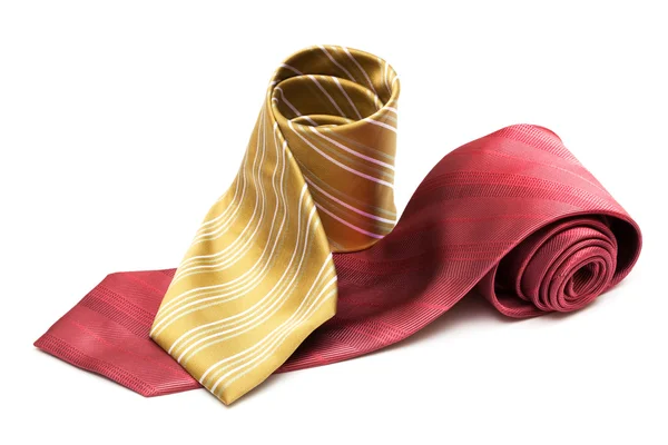Modische Gestreifte Krawatte Auf Weißem Hintergrund — Stockfoto