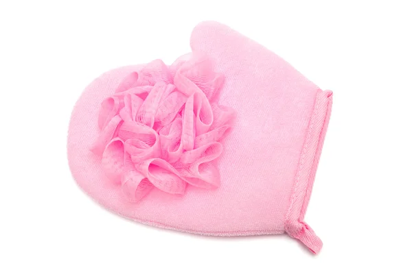 Розовая губка для ванны — стоковое фото