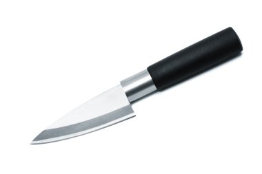 Beyaz bir arka planda Asya mutfak bıçağı