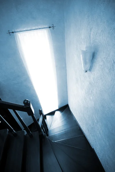 Schöne Treppe Und Fenster Modernen Haus — Stockfoto