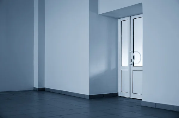 Przeszklone Drzwi Niebieski Pokój — Zdjęcie stockowe