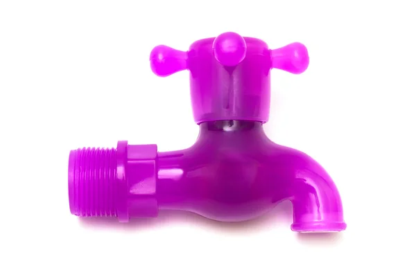Purple plastic faucet — Stock Photo, Image