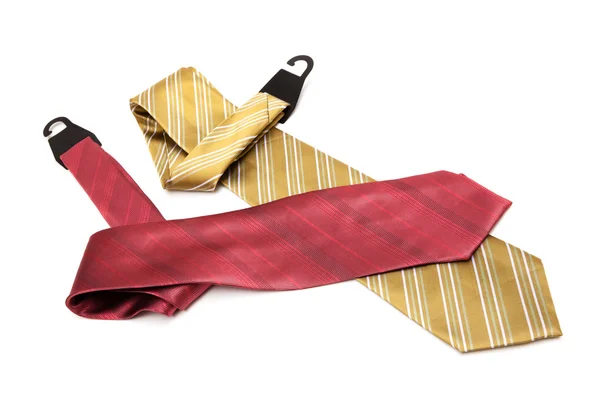 Modische Gestreifte Krawatte Auf Weißem Hintergrund — Stockfoto