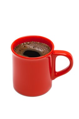 kırmızı beyaz zemin üzerine kahve bardağı