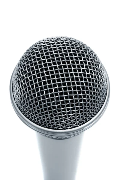 Magnifique Nouveau Microphone Sur Fond Blanc — Photo