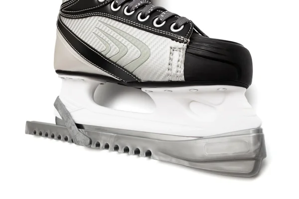 新的和现代的黑色溜冰鞋 在白色背景上 — 图库照片