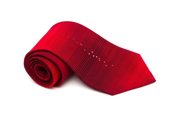 Rot Gestreifte Krawatte Auf Weißem Hintergrund — Stockfoto