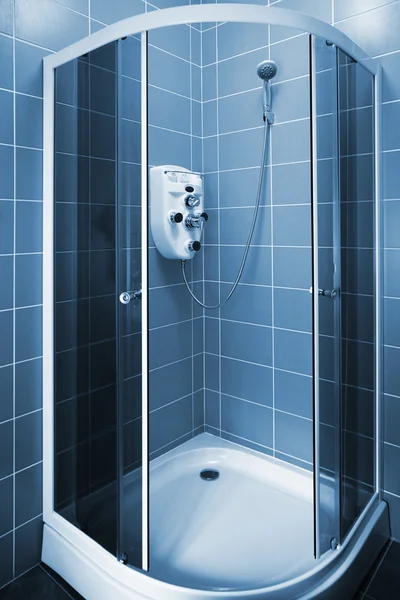 Nový Krásný Sprchový Kout Moderní Koupelně — Stock fotografie