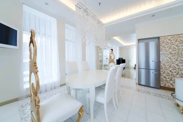 Modern White Kitchen New Apartment — Stock Photo, Image