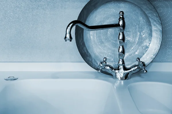 Beautiful Water Faucet Blue Color — Stock Photo, Image