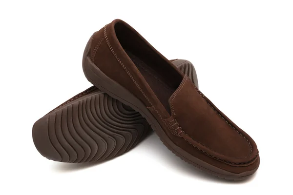棕色新软皮鞋 — 图库照片