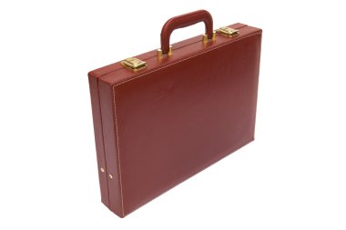 Old red attache case clipart