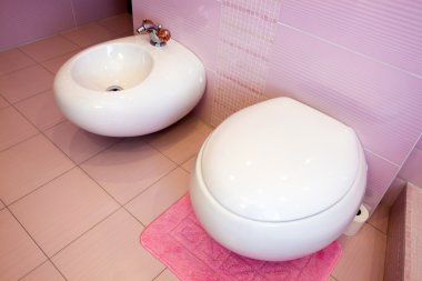 Beautiful pink bathroom clipart