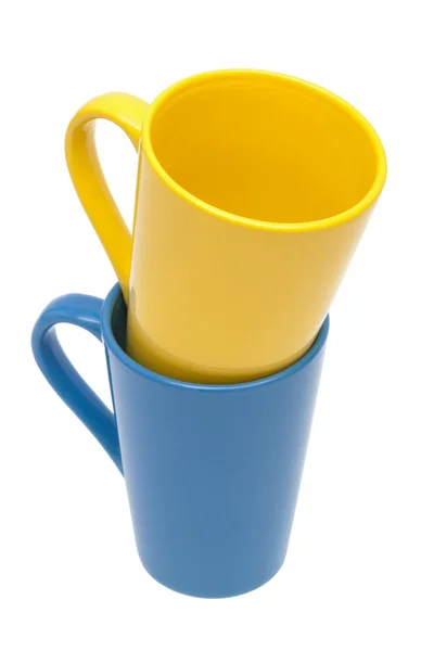Taza amarilla y azul —  Fotos de Stock