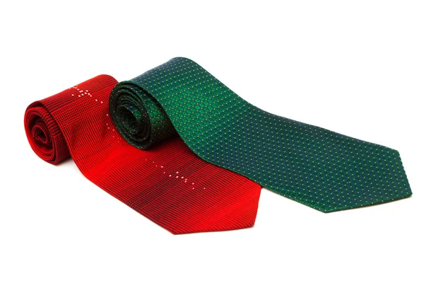 Rote und grüne Krawatten — Stockfoto