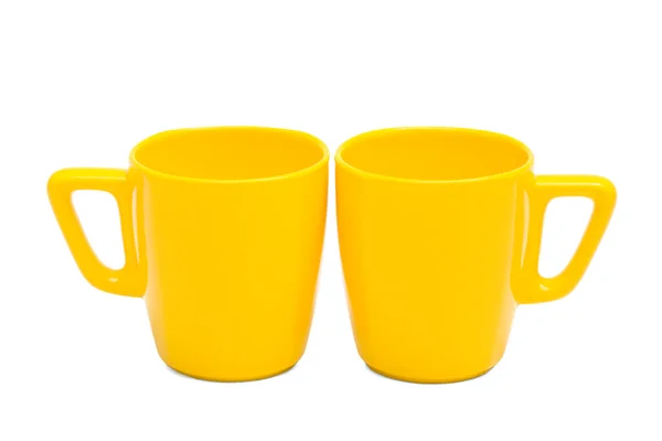 Két sárga bögre — Stock Fotó