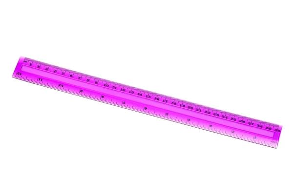 Plastic pink ruler — Stock Photo, Image