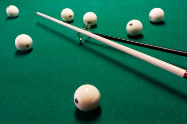 Balls and the cue clipart