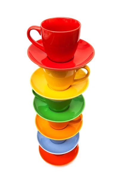 Tazas de café y platillos — Foto de Stock