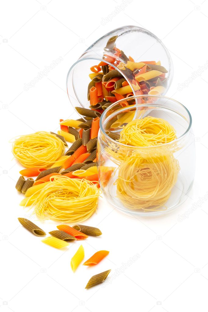 Pasta in glass jar