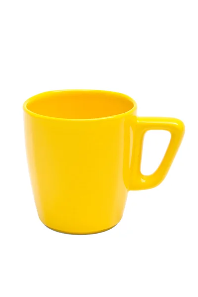 Желтая кофейная кружка — стоковое фото