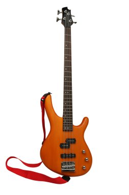 Red electric guitar with Clipping Paths clipart