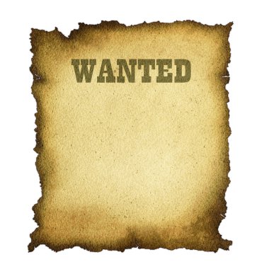 Wanted form old clipart