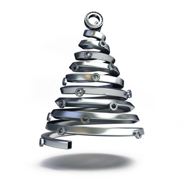 Fir-tree from a metallic pipe clipart