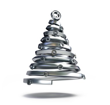 Fir tree from a metallic pipe clipart