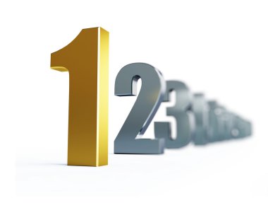 Number 1 isolated on a white background clipart