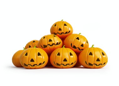 Beyaz bir arka plan üzerinde izole halloween kabaklar